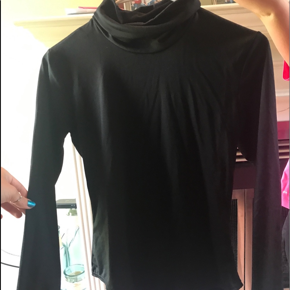 black turtle neck body suit